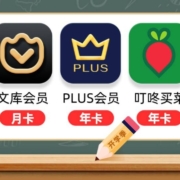 百度文库会员月卡+京东PLUS年卡+叮咚买菜年卡