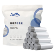 爱尔卫抽绳垃圾袋 加厚自动收口穿绳垃圾袋 45*50cm加厚装 5卷75只