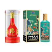 PLUS会员：郎酒 红花郎15 53度 酱香白酒 500ml +茅台 王子酒 壬寅虎年生肖纪念酒 500ml