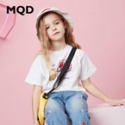 亲肤舒适！MQD 马骑顿 女童卡通字母短袖