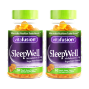 vitafusion美国进口褪黑素sleepwell安眠助睡眠退黑色素睡眠软糖60粒/瓶*2