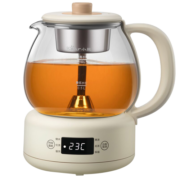 小熊（Bear）煮茶器煮茶壶花茶壶 养生壶迷你恒温电热水壶蒸茶器喷淋式不锈钢烧水壶黑茶茶具1升ZCQ-A10W5