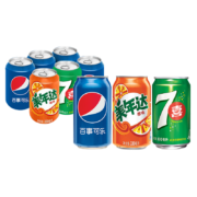 限地区，概率券:百事可乐 百事/七喜/美年达（4+1+1）汽水可乐 混装330ml*6 整箱 百事出品