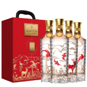 五粮液股份 福禄寿禧中国红皮盒 浓香型白酒 52度 500ml*4瓶