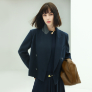 COCOBELLA 撞色设计飘带元素小西装女秋冬新款OL通勤西服外套SI1