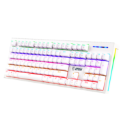 微星（MSI）GK50Z 机械键盘 红轴 RGB光效 有线 游戏电竞办公键盘 104键 吃鸡键盘 白色