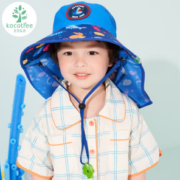 加倍防晒！Kocotree KK树 儿童护颈大披肩防晒渔夫帽 多色