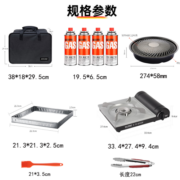 岩谷卡式炉户外炉具装备套装瓦斯炉便携式防风家用野炊火力大燃气炉 19炉+包+挡风罩+4瓶气+05烤肉盘