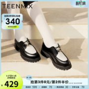 天美意兔年厚底英伦小皮鞋女复古单鞋2023春新款商场同款CX329AM3