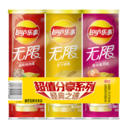 PLUS会员：Lay's 乐事 无限薯片 休闲零食 104g*3组合装（番茄+原味+烤肉）*2件