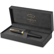 PARKER 派克 Sonnet 钢笔，哑光黑色漆金饰边，高级笔尖（1931516）