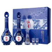京东百亿补贴：红星 红星二锅头 蓝花十五 清香型白酒 52度500ml*2瓶礼盒装