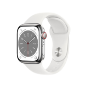 Apple Watch Series 8 智能手表GPS款41毫米银色铝金属表壳白色运动型表带MP6K3CH/A