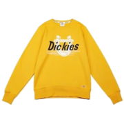 Dickies 印花logo徽章长袖圆领加绒卫衣男女同款 DK008046 黄色 M