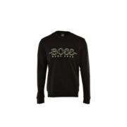 HUGO BOSS 雨果博斯 男士黑色纯棉金色logo长袖T恤 SALBO-50387162-003