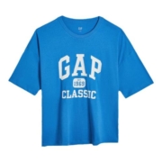 【亲肤】Gap男女装美式复古LOGO纯棉宽松短袖T恤406078夏季情侣装