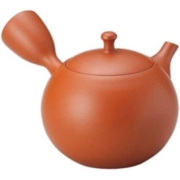 常滑焼(Tokonameyaki) 常滑烧 红泥 圆形素色茶壶