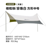 牧高笛（MOBIGARDEN） 天幕 户外露营聚会便携凉棚凉亭大空间六角天幕帐篷 橄榄绿-珍珠白440X440X210CM