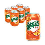 百事可乐美年达可乐 Mirinda 可乐 橙味汽水 碳酸饮料 330ml*6听 百事出品