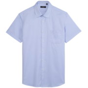 NAUTICA TAILORED男士短袖衬衫液氨免烫舒适商务正装上衣 蓝色 42(180100A)