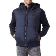 BOSS Hugo Boss 雨果·博斯 Aberido 男士羊毛混纺拼接连帽保暖夹克50482526