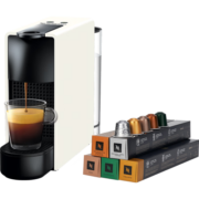 Nespresso 雀巢胶囊咖啡机和胶囊咖啡套装 Essenza mini意式全自动家用进口便携咖啡机 C30白色及温和淡雅5条装