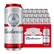 百威（Budweiser）淡色拉格啤酒450ml*18听（fifa罐体/红罐随机发货）