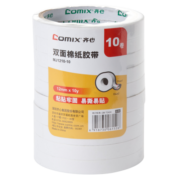 齐心（Comix） 双面胶带高粘性棉纸双面胶易撕易贴 白色10卷装12mm*10y 工具  拼单/凑单/团购 MJ1210-10
