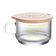 Glasslock baby进口早餐杯牛奶杯麦片玻璃杯儿童喝水杯带盖耐热可微波杯子 450ml