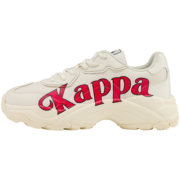 Kappa卡帕老花复古跑鞋情侣男女厚底老爹鞋皮面运动鞋休闲旅游鞋 冬日白-0106 37