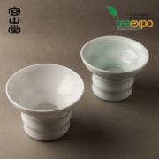 容山堂 无光脂白釉陶瓷茶漏 茶滤 青瓷滤网 景德镇瓷器茶具 汝窑