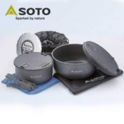 Soto Navigator 户外露营轻量铝制不粘双锅9件套装 SOD-501