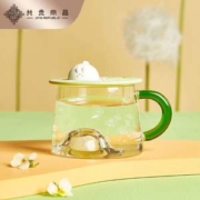 共禾京品 创意兔兔蒲公英带盖耐热玻璃杯 450ml 3款