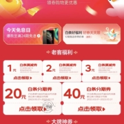 京东 满49-1/99-2/199-3元白条满减券+满1000-20/2000-40元分期券
