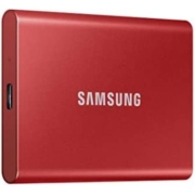 SAMSUNG 三星 T7 便携式固态硬盘 外置固态硬盘 500GB - USB 3.2 Gen.2(MU-PC500R/WW)，金属红