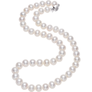 京润韶光近圆强光淡水珍珠项链7-8mm45cm玫瑰花银扣时尚生日礼物女生