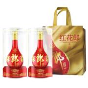 PLUS会员、需抢券：LANGJIU 郎酒 红花郎15 53%vol 酱香型白酒 500ml*2瓶 礼袋装