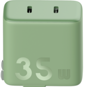 ZMI 35W双口充电器氮化镓充GaN3双口兼容可折叠PD20W/18W苹果快充头适用于iPhone14/13/12/11 HA726绿