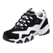 Skechers斯凯奇男鞋复古厚底熊猫鞋休闲鞋运动鞋666049 BKW黑色/白色 45.5