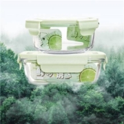 有券的上、京喜特价app：欣美雅（Xinmeiya）玻璃碗 抹茶绿400毫升*2