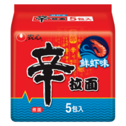 农心 鲜虾口味辛拉面 方便面 袋面速食零食品 五连包 120g*5包