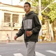 GXG 大理石系列 男士加绒印花连帽卫衣 10C131007I