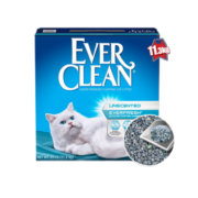 美国原装进口 Ever Clean铂钻 低尘锁水结团高效除臭膨润土矿砂猫砂（蓝白标）25磅（11.3千克）蓝