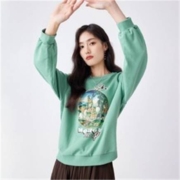 CHIU·SHUI 秋水伊人 女士宽松卫衣 11308AC033302051