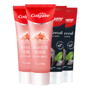 PLUS会员：高露洁（Colgate） 玫瑰盐牙膏115g*2+竹炭美白牙膏*2