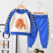儿童套装春秋装宝宝休闲时髦两件套2023新款男女童运动服炸街童装