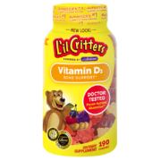 PLUS会员、临期品：L'il Critters 丽贵 儿童维生素D3小熊软糖 190粒