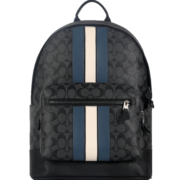 蔻驰COACH【官方直供】奢侈品男士大号黑灰色PVC双肩包3001QBOH0
