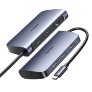 绿联Type-C扩展坞USB-C拓展坞分线器网线转接头通用iPadPro苹果MacBook笔记本电脑华为HDMI雷电3转换器六合一