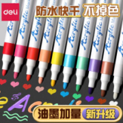京喜特价app、需抢券、概率券：deli 得力 水性丙烯马克笔 炫彩12色